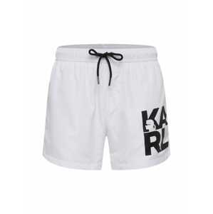 Karl Lagerfeld Surferské šortky  biela / čierna