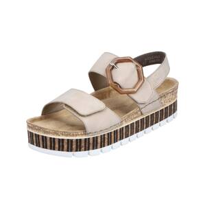 RIEKER Remienkové sandále  béžová / hnedá / biela