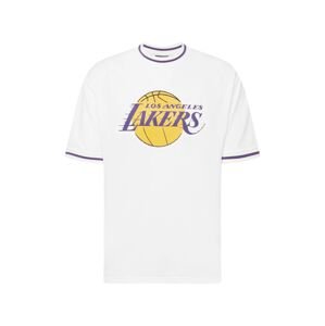 NEW ERA Tričko 'Los Angeles Lakers'  biela / žltá / fialová