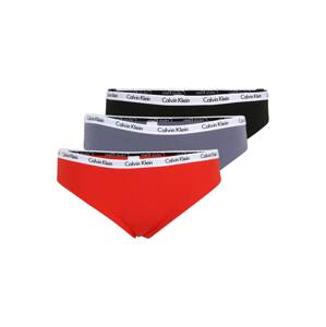 Calvin Klein Underwear Plus Tangá  striebornosivá / ohnivo červená / čierna / biela