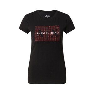 ARMANI EXCHANGE Tričko  čierna / červená / biela