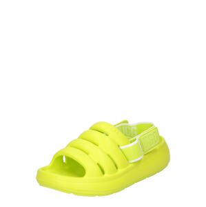 UGG Remienkové sandále  neónovo zelená / biela