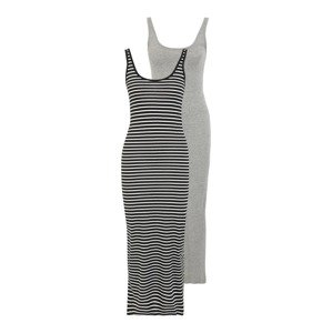 Vero Moda Petite Letné šaty 'NANNA'  sivá melírovaná / čierna / šedobiela