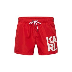 Karl Lagerfeld Plavecké šortky  červená / biela