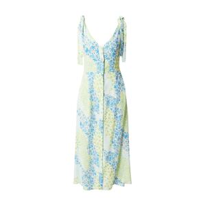 FRNCH PARIS Letné šaty 'Adnise'  modrá / pastelovo zelená / svetlozelená / tmavooranžová
