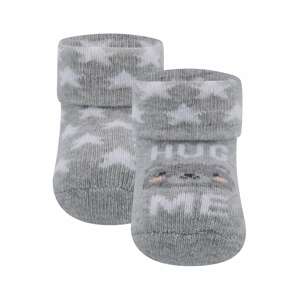 EWERS Ponožky  sivá melírovaná / marhuľová / čierna / biela