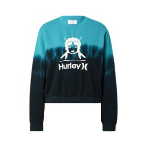 Hurley Športová mikina  čierna / pastelovo modrá / biela