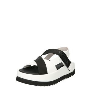 FURLA Remienkové sandále  čierna / biela