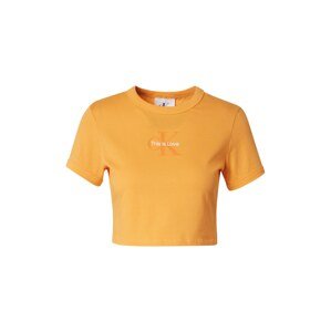 Calvin Klein Jeans Tričko 'PRIDE'  oranžová / svetlooranžová / biela