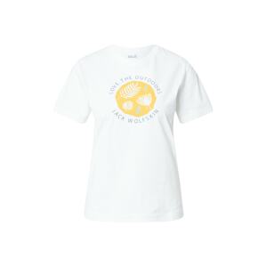 JACK WOLFSKIN Funkčné tričko 'WILD FLOWER'  námornícka modrá / žltá / svetlosivá / biela