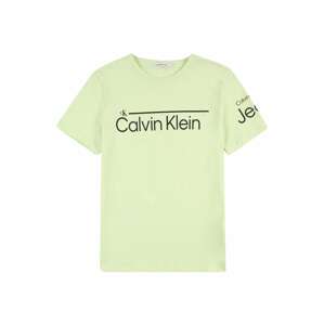 Calvin Klein Jeans Tričko 'INSTITUTIONAL'  svetlozelená / čierna