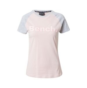 BENCH Tričko 'TRINA'  ružová / biela / sivá