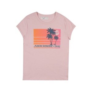 Abercrombie & Fitch Tričko 'MAY'  námornícka modrá / neónovo oranžová / neónovo ružová / svetloružová / biela