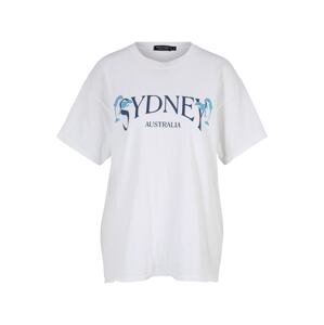 Nasty Gal Tričko 'Sydney'  modrá / svetlomodrá / biela