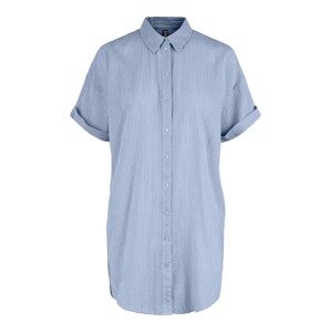 PIECES Košeľové šaty 'Terra'  pastelovo modrá / biela