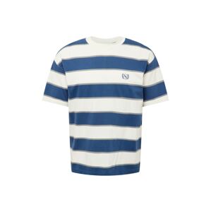 Abercrombie & Fitch Tričko  námornícka modrá / biela / striebornosivá