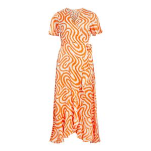 OBJECT Letné šaty 'Green Papaya'  oranžová / biela