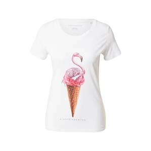 EINSTEIN & NEWTON Tričko 'Flamingo Ice'  hnedá / gaštanová / ružová / tmavoružová / biela