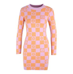 River Island Petite Pletené šaty  oranžová / svetlofialová