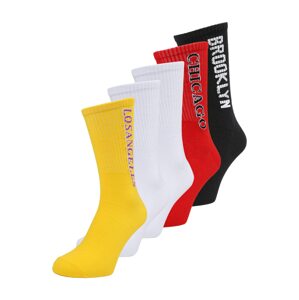 JACK & JONES Ponožky 'STREETBALL'  žltá / červená / čierna / biela / fialová