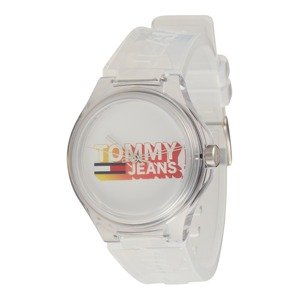 Tommy Jeans Analógové hodinky  červená / strieborná / priehľadná / biela