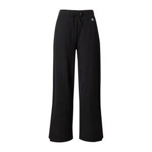 Calvin Klein Jeans Nohavice 'SIDE RIB STRAIGHT MILANO PANTS'  čierna / biela