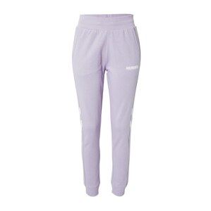 Hummel Športové nohavice  fialová / biela