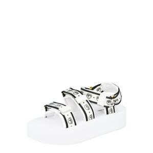 Chiara Ferragni Remienkové sandále  biela / čierna / svetlomodrá