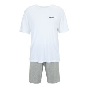 Karl Lagerfeld Krátke pyžamo  sivá melírovaná / biela / čierna
