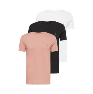 AllSaints Tričko  biela / čierna melírovaná / rosé