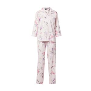 Lauren Ralph Lauren Pyžamo  pastelovo ružová / biela / fialová / tmavozelená / žltá