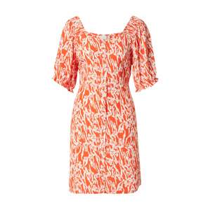 ICHI Košeľové šaty  svetlomodrá / oranžovo červená / biela