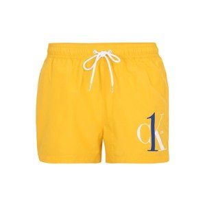 Calvin Klein Swimwear Plavecké šortky  žltá / biela / tmavomodrá