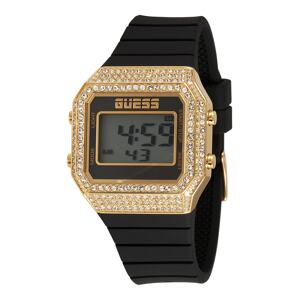GUESS Digitálne hodinky  zlatá / čierna / priehľadná