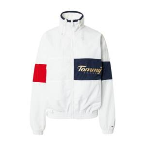 Tommy Jeans Prechodná bunda  biela / námornícka modrá / červená / zlatá