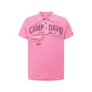 CAMP DAVID Tričko  antracitová / purpurová / s ružovými fľakmi / šedobiela