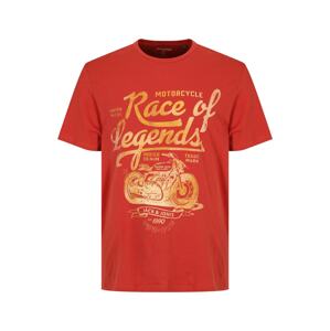 Jack & Jones Plus Tričko 'BIKER'  červená / zlatá