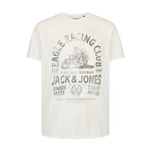 Jack & Jones Plus Tričko 'BIKER'  grafitová / biela