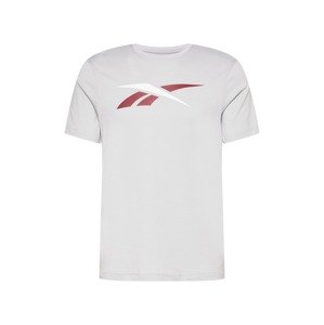 Reebok Sport Funkčné tričko  svetlosivá / tmavočervená / biela