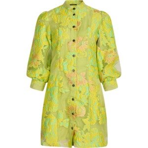 BRUUNS BAZAAR Košeľové šaty 'Monique'  citrónová žltá / nefritová / svetloružová