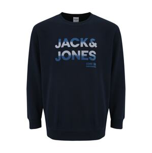 Jack & Jones Plus Mikina 'COSETH'  námornícka modrá / pastelovo modrá / tmavomodrá