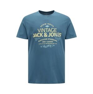 Jack & Jones Plus Tričko 'BOOSTER'  námornícka modrá / svetlomodrá / svetložltá
