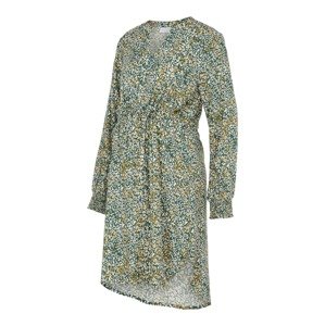 MAMALICIOUS Košeľové šaty 'Zion'  karí / zelená / šedobiela