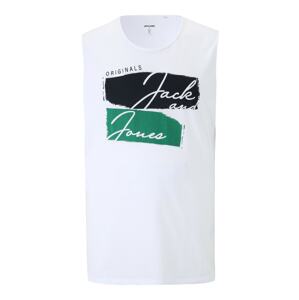 Jack & Jones Plus Tričko 'SUNSET'  biela / zelená / čierna