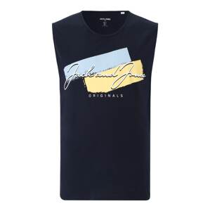 Jack & Jones Plus Tričko 'SUNSET'  námornícka modrá / svetlomodrá / svetložltá / biela