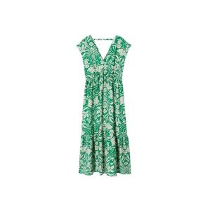 MANGO Letné šaty 'Fiore'  zelená / svetlobéžová