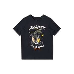 Jack & Jones Junior Tričko 'VENICE'  námornícka modrá / žltá / oranžová / biela