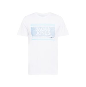 JACK & JONES Tričko 'BRYAN'  indigo / svetlomodrá / modrá melírovaná / biela