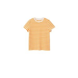 MANGO Tričko 'GIRALDA'  pastelovo oranžová / biela