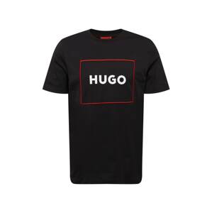 HUGO Tričko 'Dumex'  červená / čierna / biela